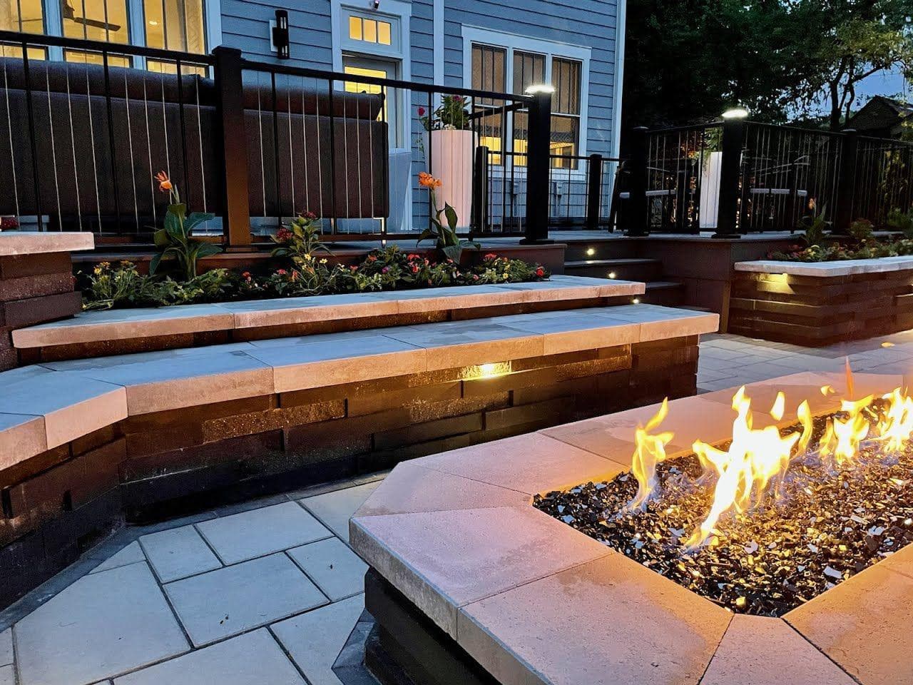 Fire Pit Patio — Evening